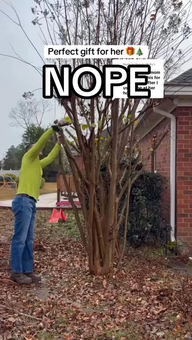 Don’t copy Jake. Don’t top your crape Myrtle. Take advice from a certified arborist, like us. Not him. #welovetrees